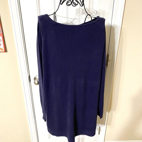 Hampshire Studio Sweater Women’s Extra Large Navy Pullover Long Length SOFT - Picture 9 of 9